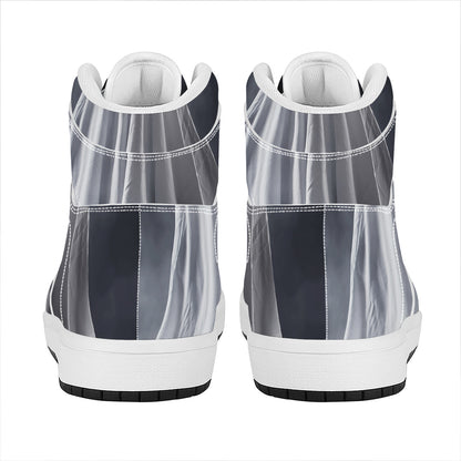 Scary Ghost 3D Print High Top Leather Sneakers
