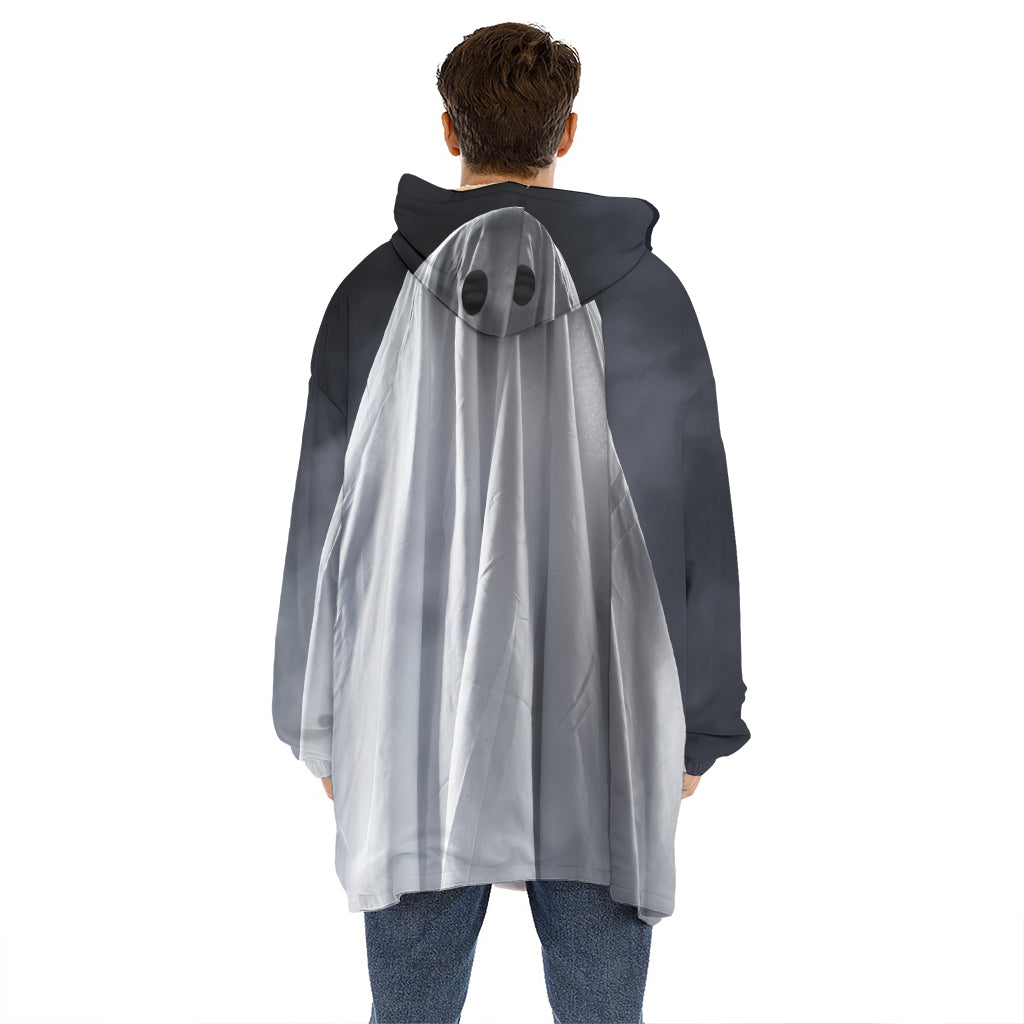 Scary Ghost 3D Print Hoodie Blanket