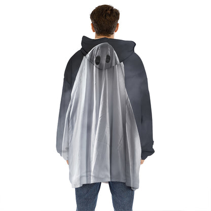 Scary Ghost 3D Print Hoodie Blanket
