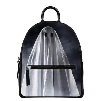 Scary Ghost 3D Print Leather Backpack