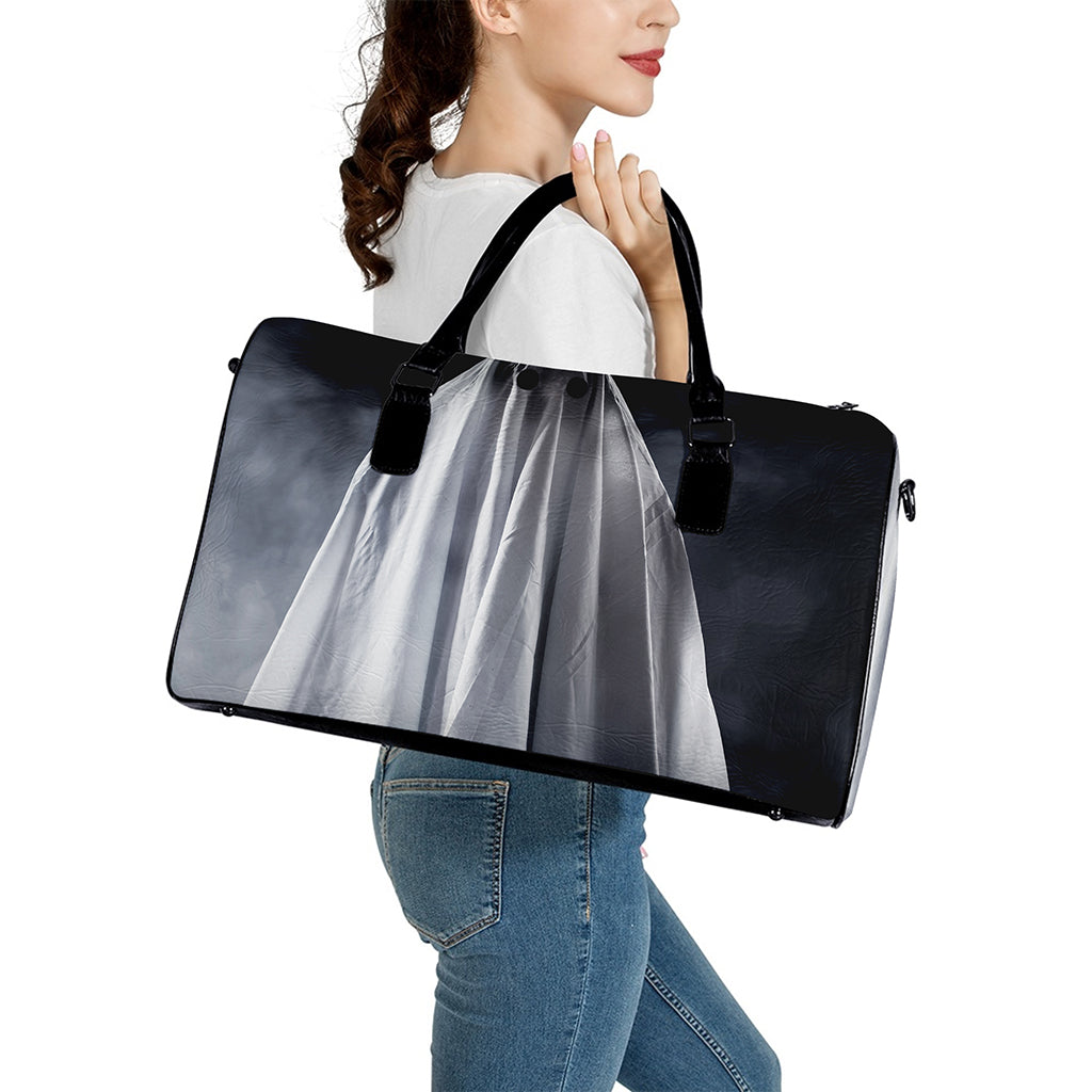 Scary Ghost 3D Print Leather Duffle Bag