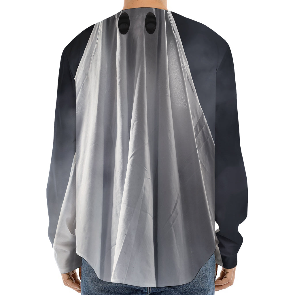 Scary Ghost 3D Print Long Sleeve Baseball Jersey