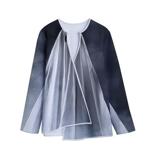 Scary Ghost 3D Print Long Sleeve Short Coat