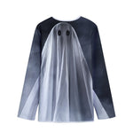 Scary Ghost 3D Print Long Sleeve Short Coat