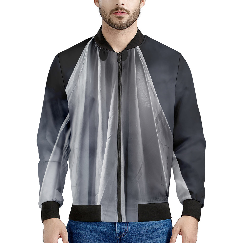 Scary Ghost 3D Print Men's Bomber Jacket