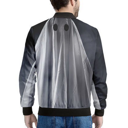 Scary Ghost 3D Print Men's Bomber Jacket