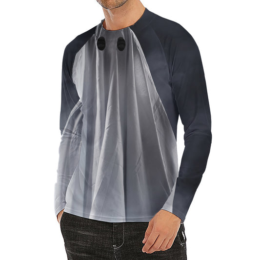 Scary Ghost 3D Print Men's Long Sleeve Rash Guard
