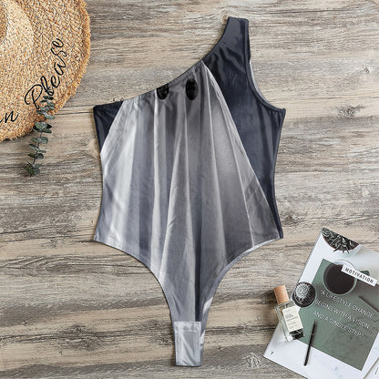 Scary Ghost 3D Print One Shoulder Bodysuit