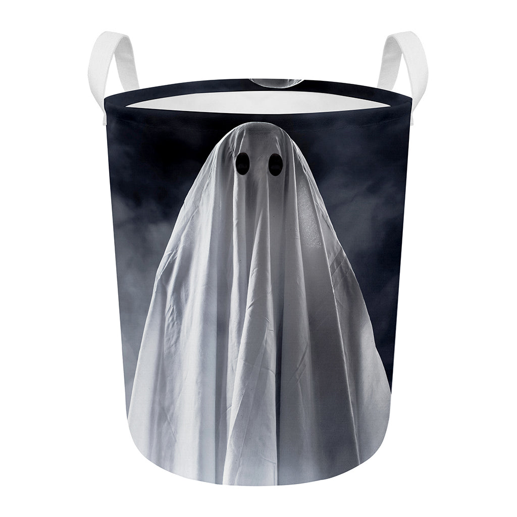 Scary Ghost 3D Print Round Laundry Basket