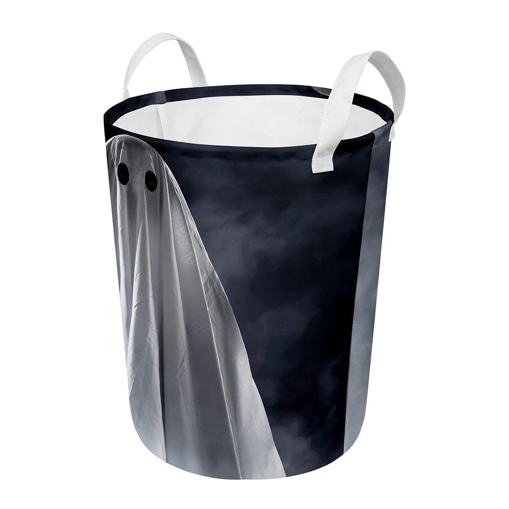 Scary Ghost 3D Print Round Laundry Basket