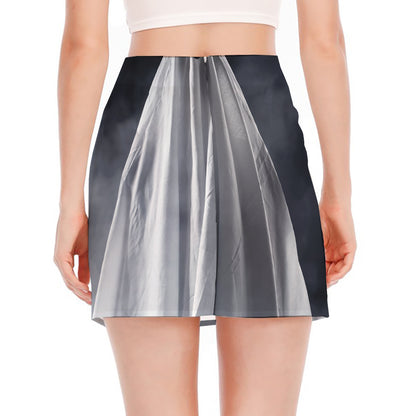 Scary Ghost 3D Print Side Slit Mini Skirt