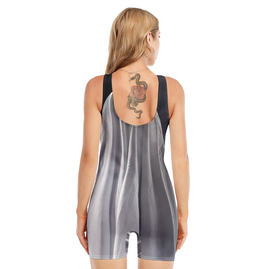 Scary Ghost 3D Print Sleeveless One Piece Swimsuit