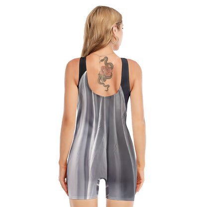 Scary Ghost 3D Print Sleeveless One Piece Swimsuit