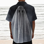 Scary Ghost 3D Print Textured Short Sleeve Shirt
