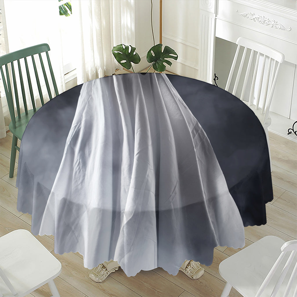 Scary Ghost 3D Print Waterproof Round Tablecloth