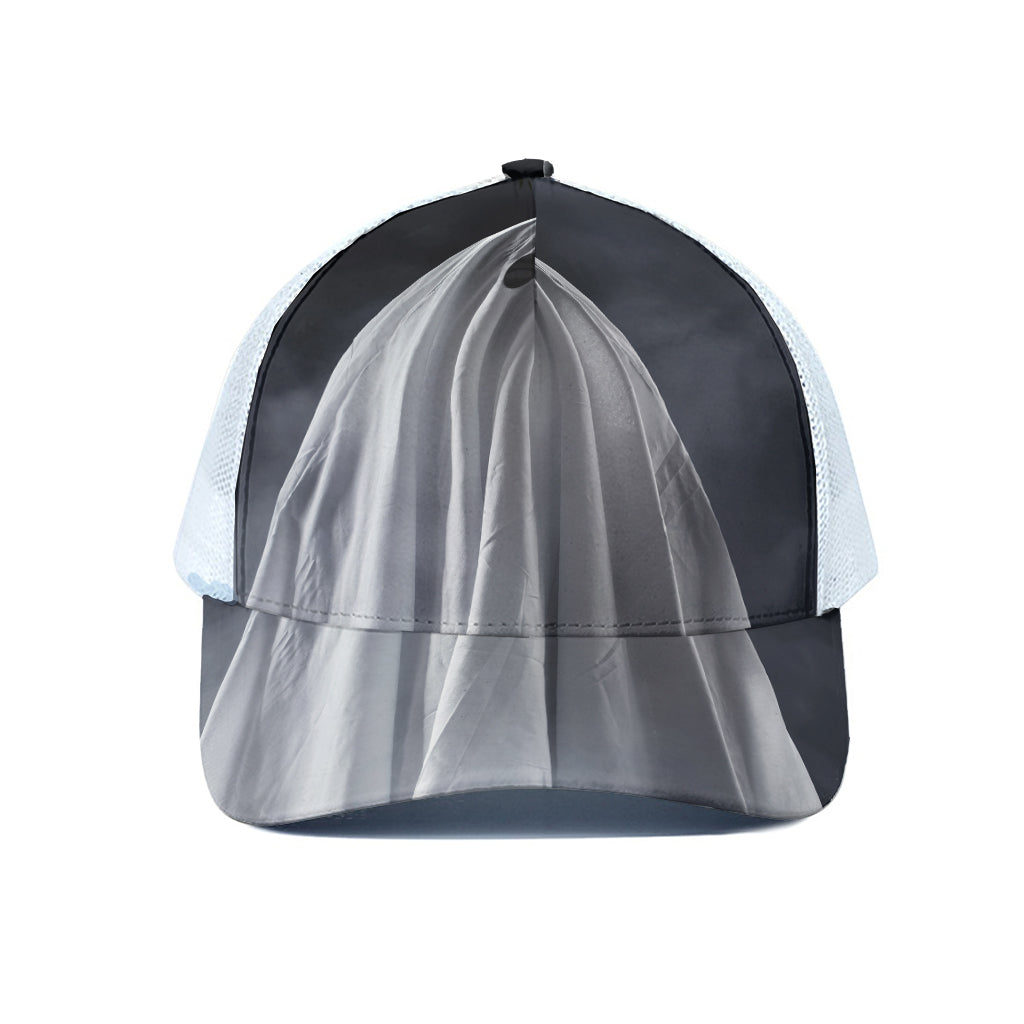 Scary Ghost 3D Print White Mesh Trucker Cap