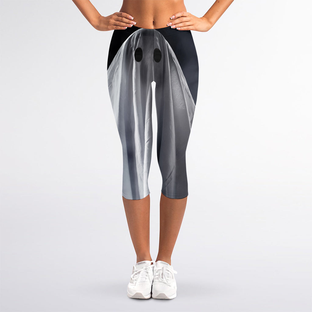 Scary Ghost 3D Print Women's Capri Leggings