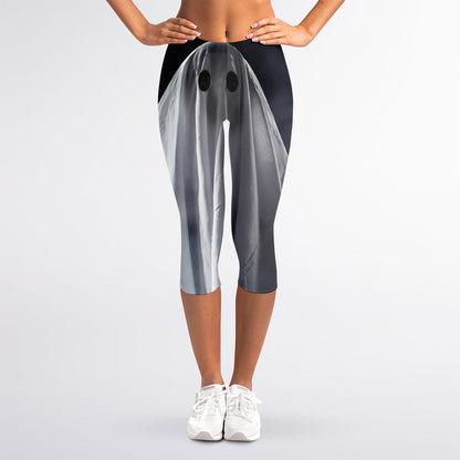 Scary Ghost 3D Print Women's Capri Leggings