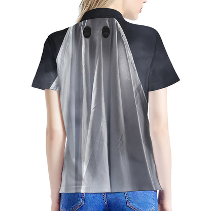 Scary Ghost 3D Print Women's Polo Shirt