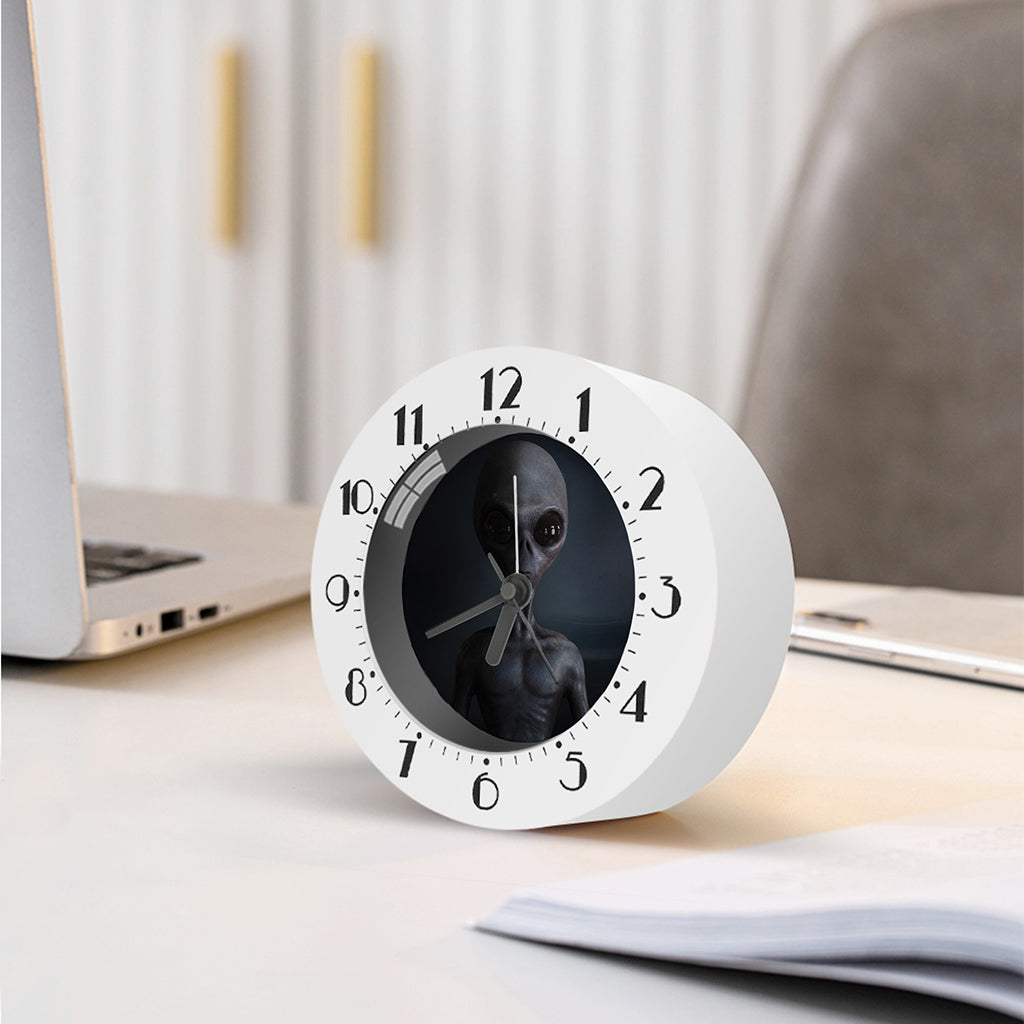 Scary Grey Alien 3D Print Alarm Clock