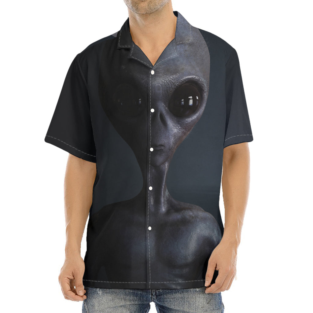 Scary Grey Alien 3D Print Aloha Shirt