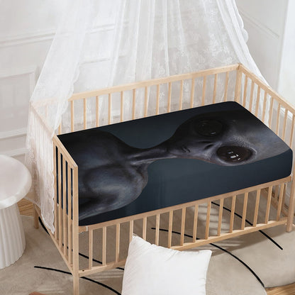 Scary Grey Alien 3D Print Baby Crib Sheet