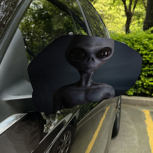 Scary Grey Alien 3D Print Car Side Mirror Covers