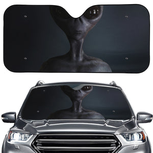 Scary Grey Alien 3D Print Car Windshield Sun Shade