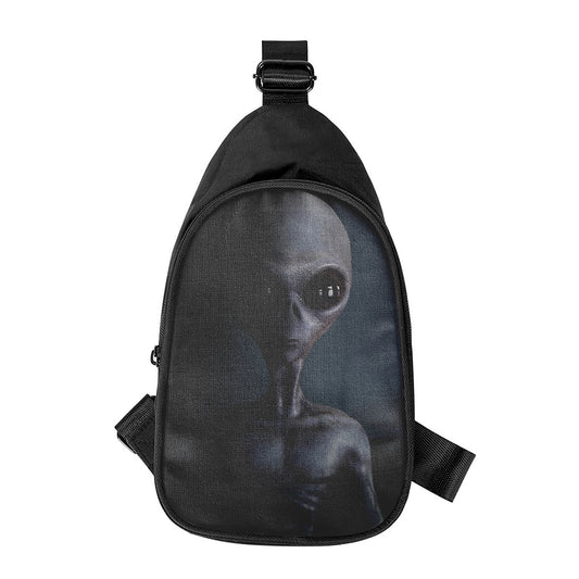 Scary Grey Alien 3D Print Chest Bag