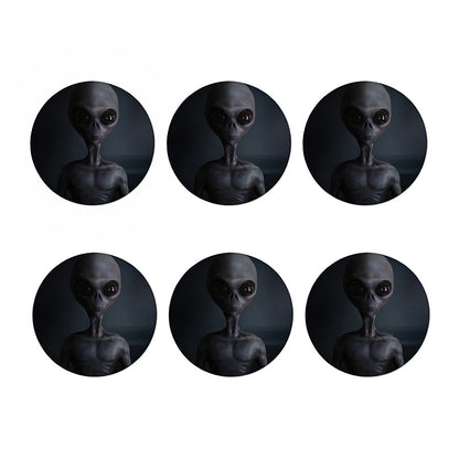 Scary Grey Alien 3D Print Coaster Set
