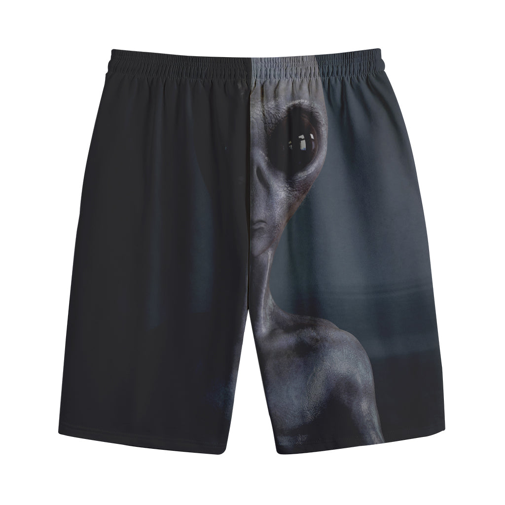 Scary Grey Alien 3D Print Cotton Shorts