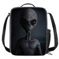 Scary Grey Alien 3D Print Crossbody Lunch Bag