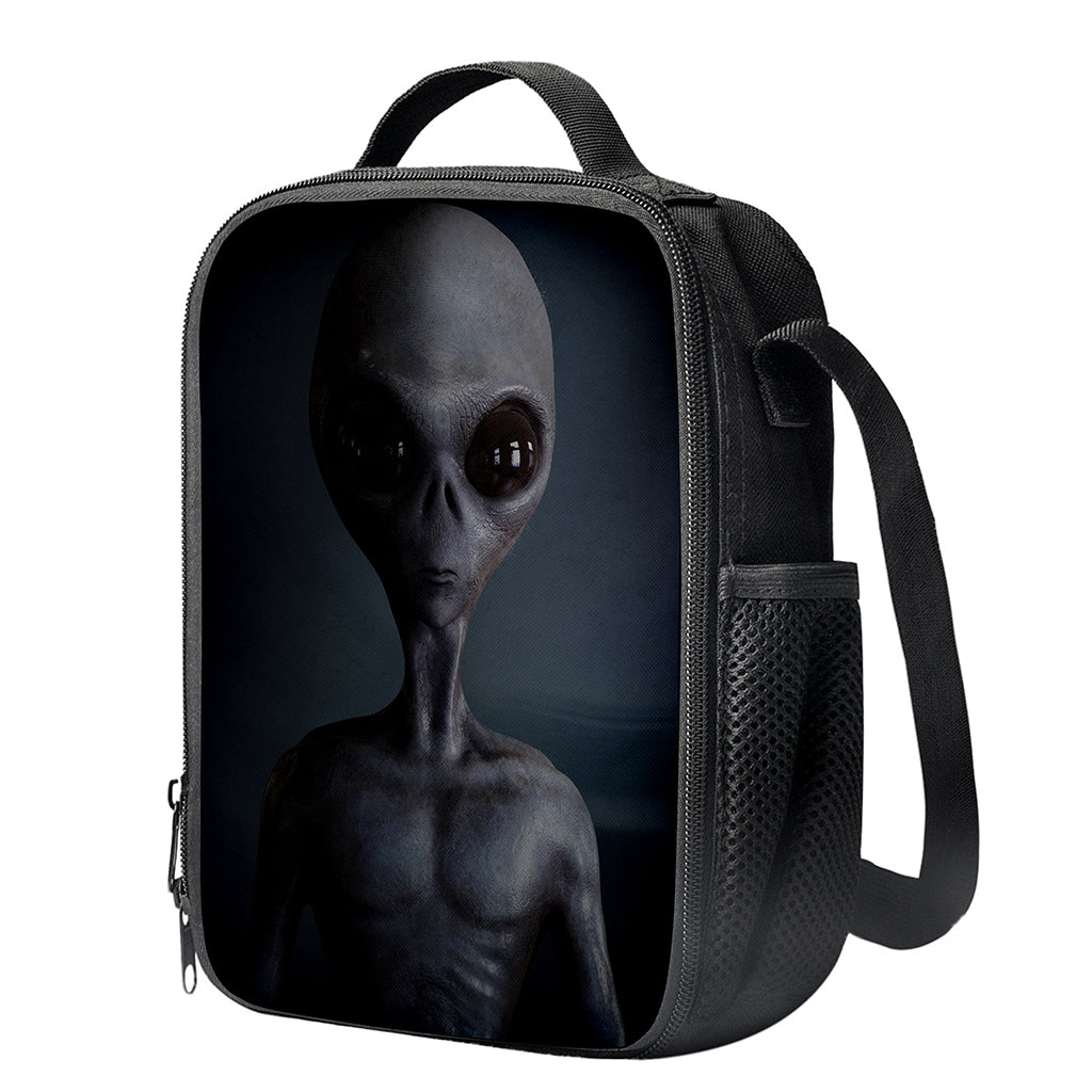 Scary Grey Alien 3D Print Crossbody Lunch Bag