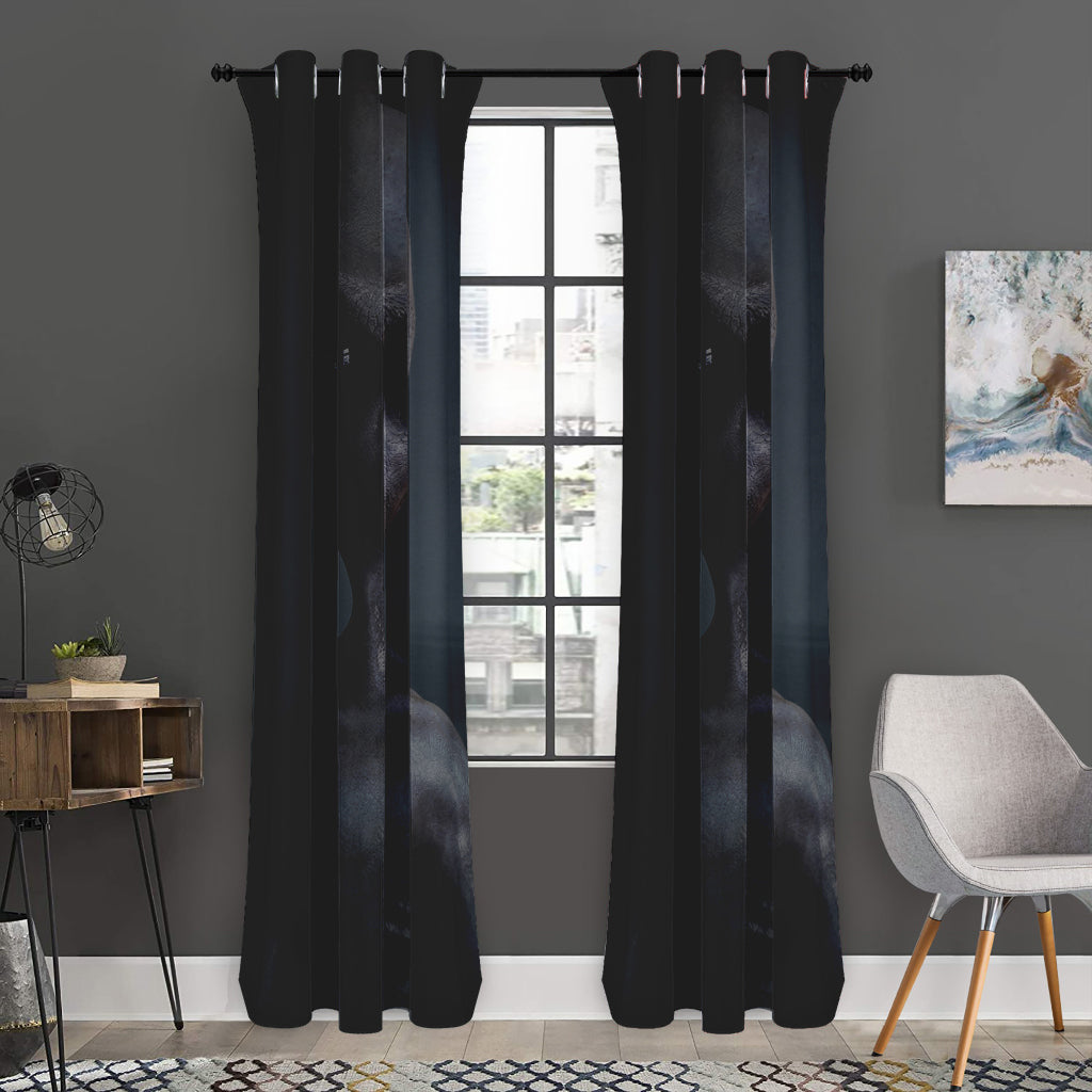 Scary Grey Alien 3D Print Curtain