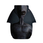 Scary Grey Alien 3D Print Dog Zip Up Hoodie