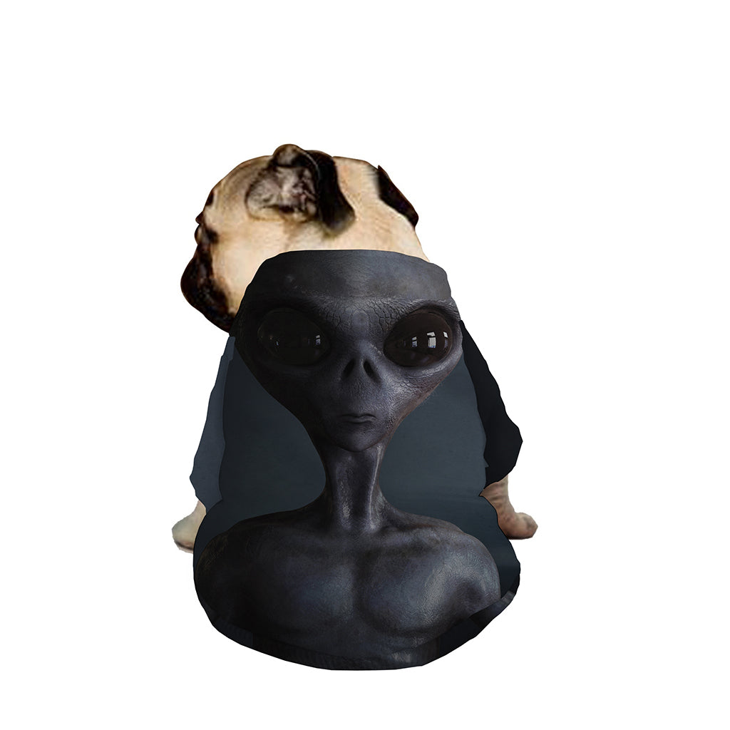 Scary Grey Alien 3D Print Dog Zip Up Jacket