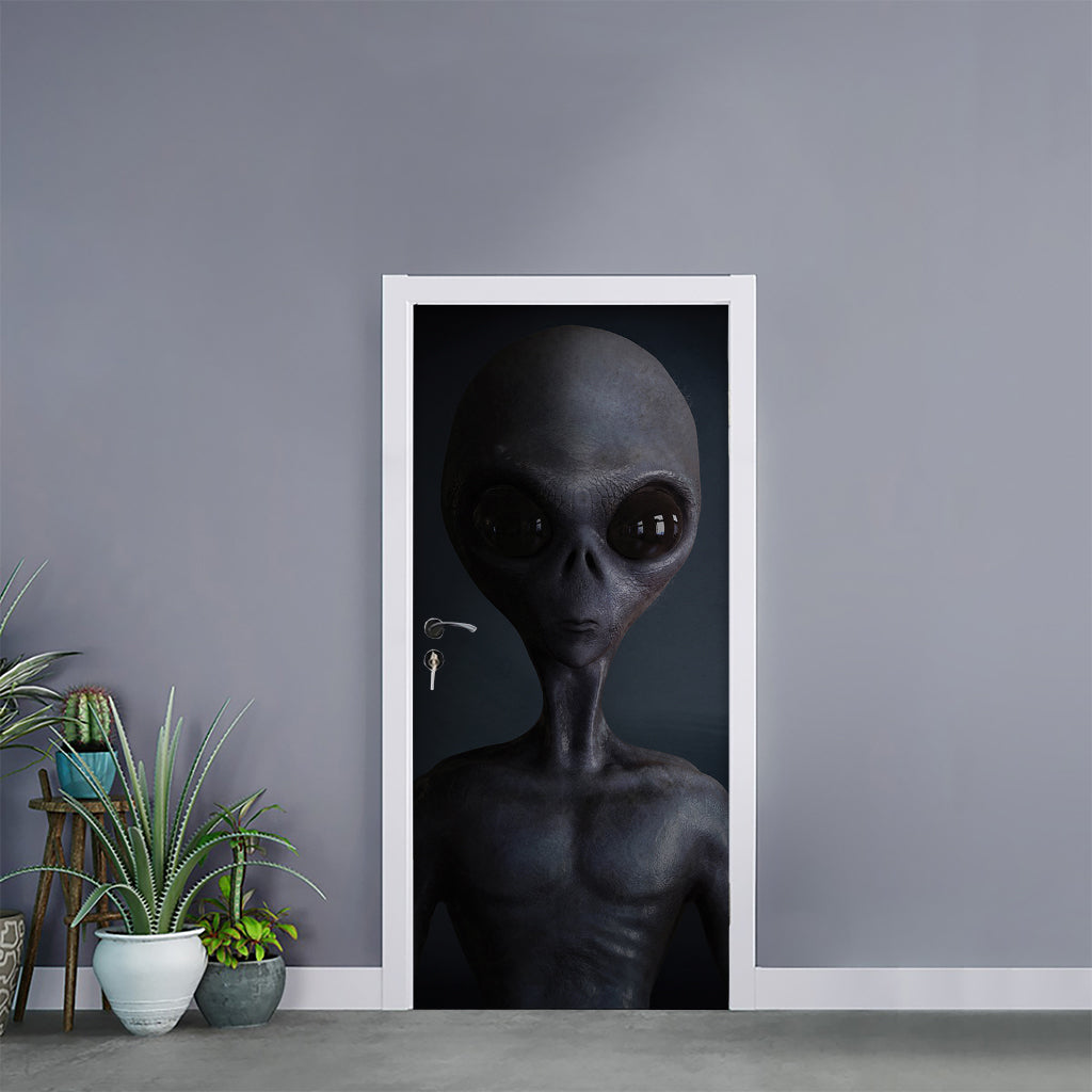 Scary Grey Alien 3D Print Door Sticker