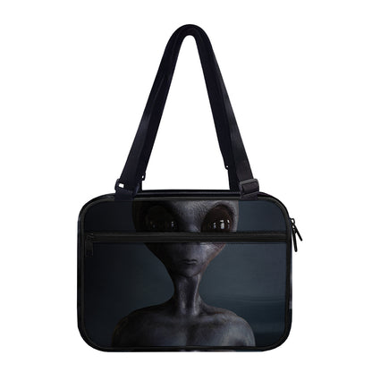 Scary Grey Alien 3D Print Double Strap Bible Bag