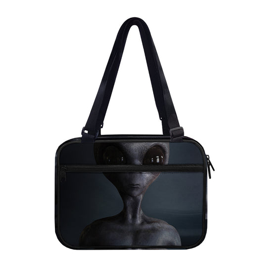 Scary Grey Alien 3D Print Double Strap Bible Bag