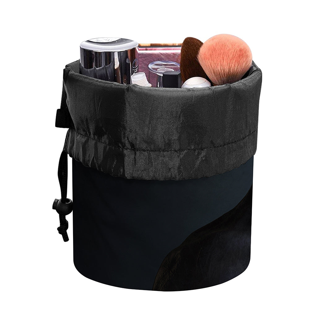 Scary Grey Alien 3D Print Drawstring Makeup Bag
