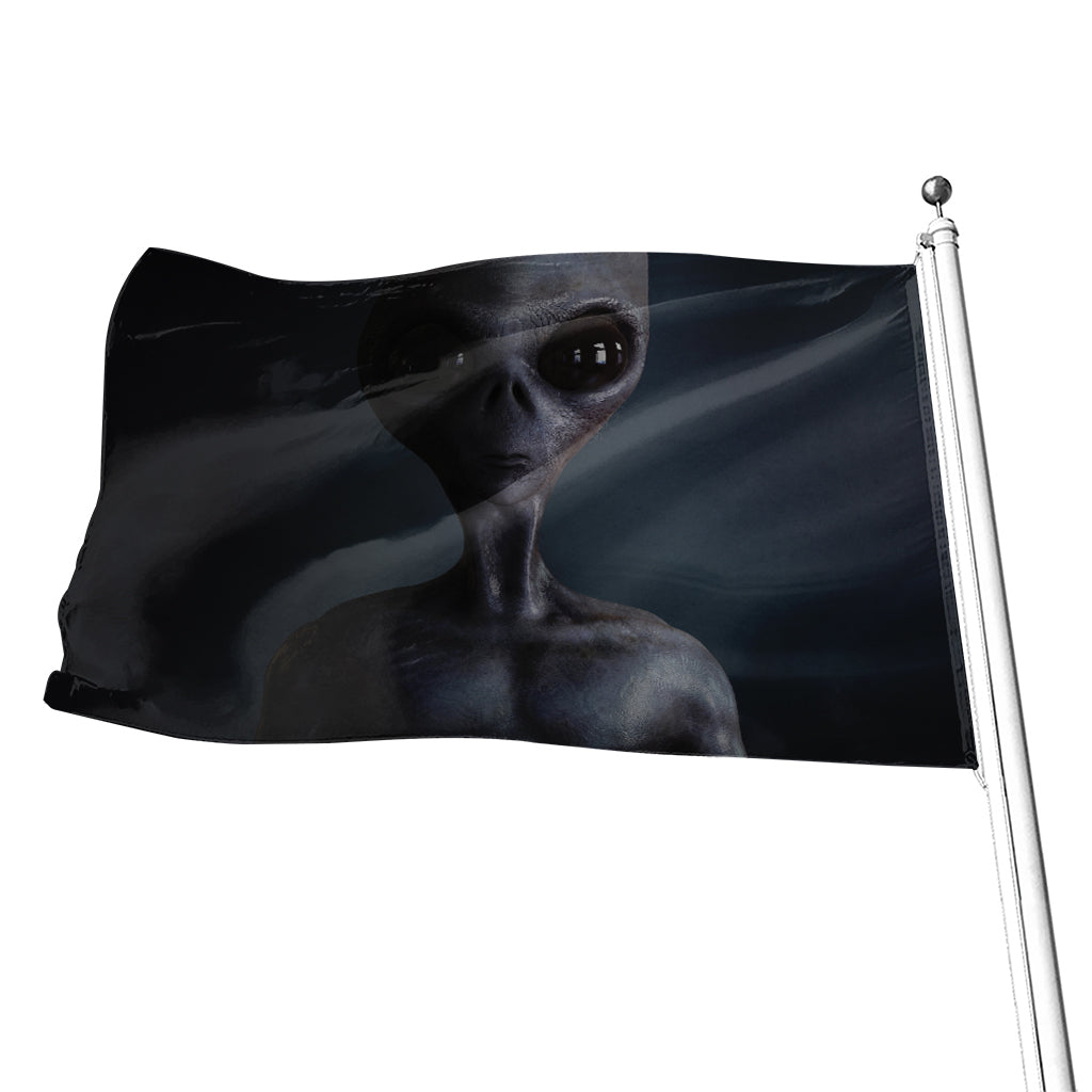 Scary Grey Alien 3D Print Flag