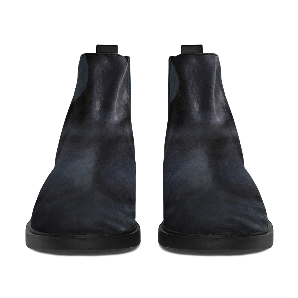 Scary Grey Alien 3D Print Flat Ankle Boots