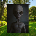 Scary Grey Alien 3D Print Garden Flag