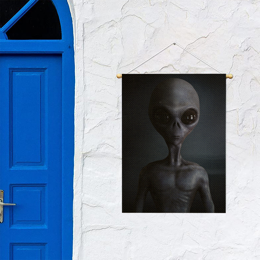 Scary Grey Alien 3D Print Garden Flag