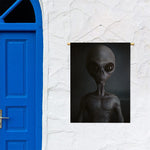 Scary Grey Alien 3D Print Garden Flag