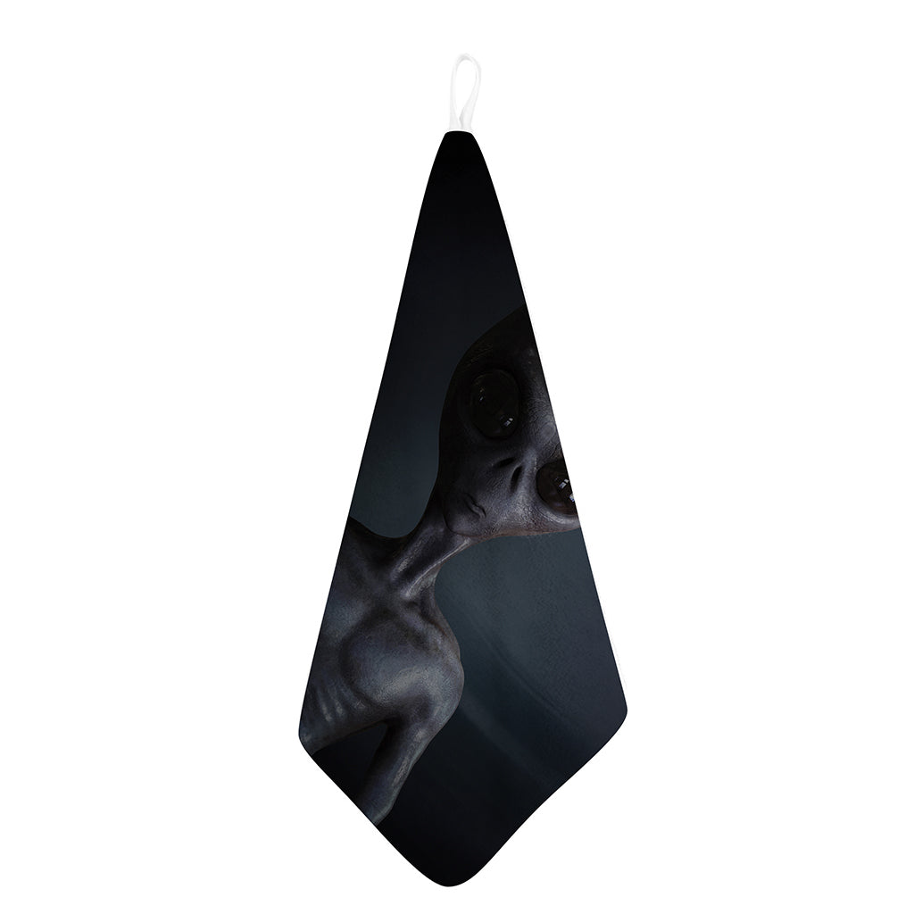 Scary Grey Alien 3D Print Hand Towel