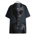 Scary Grey Alien 3D Print Hawaiian Shirt