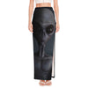 Scary Grey Alien 3D Print High Slit Maxi Skirt