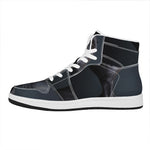 Scary Grey Alien 3D Print High Top Leather Sneakers