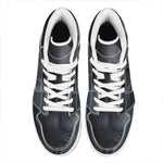 Scary Grey Alien 3D Print High Top Leather Sneakers